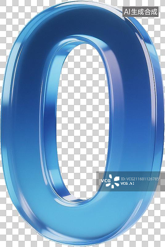 【AI数字艺术】蓝色玻璃质感数字图片素材