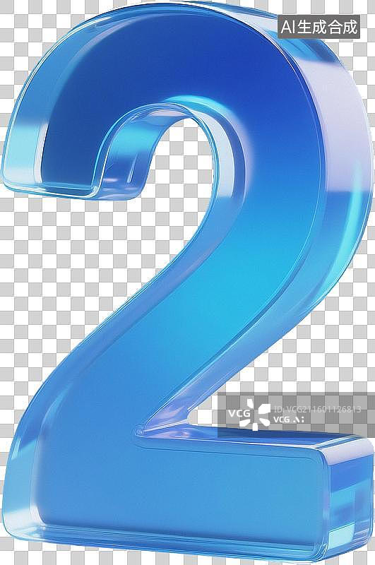 【AI数字艺术】蓝色玻璃质感数字图片素材