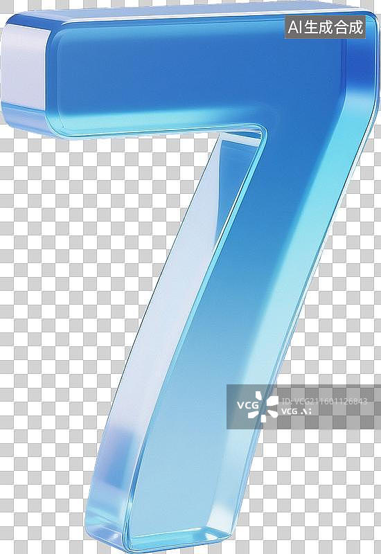 【AI数字艺术】蓝色玻璃质感数字图片素材