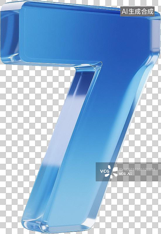 【AI数字艺术】蓝色玻璃质感数字图片素材