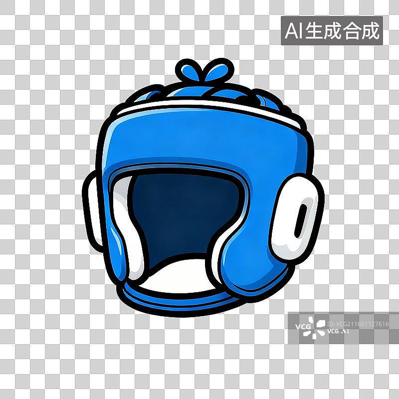 【AI数字艺术】卡通手绘风拳击头盔图片素材