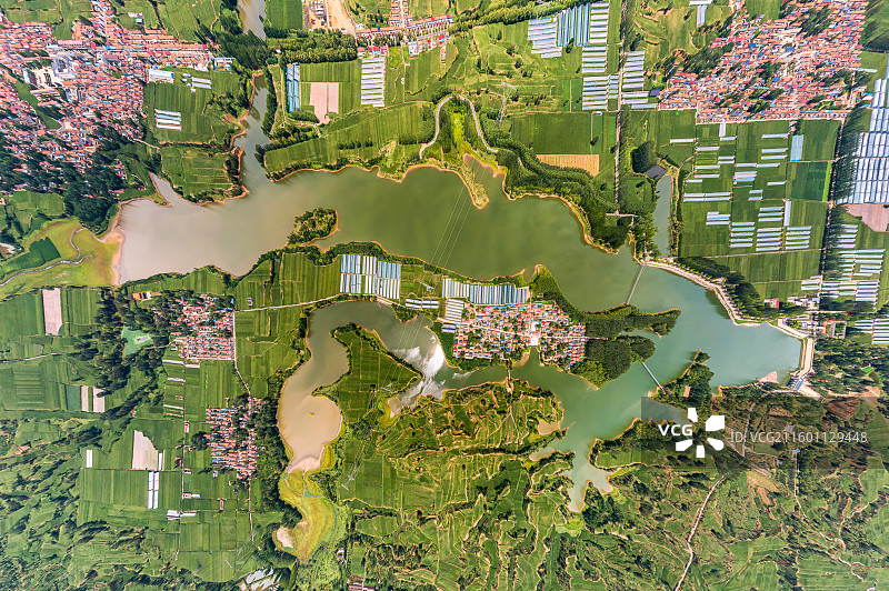 长治长子县申村水库全景图片素材