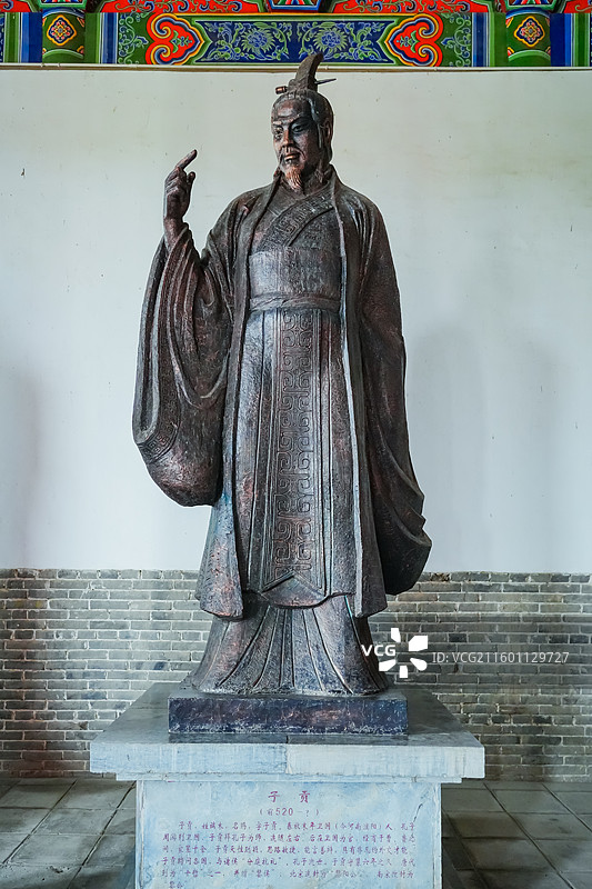 子路 端木赐 孔子弟子 应天书院塑像 河南省商丘市商丘古城图片素材