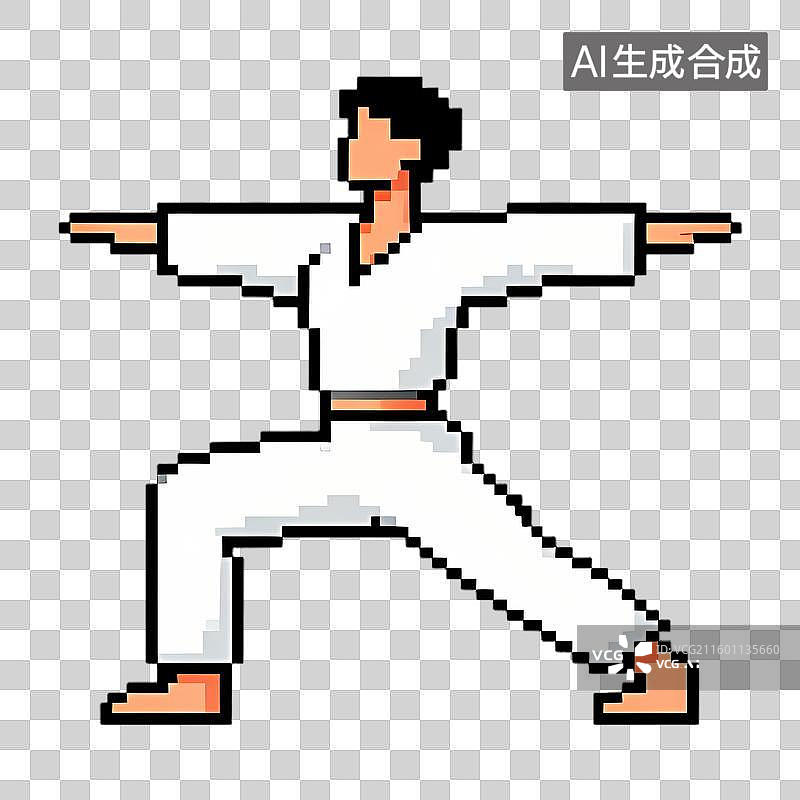 【AI数字艺术】像素艺术武术姿势人物图片素材