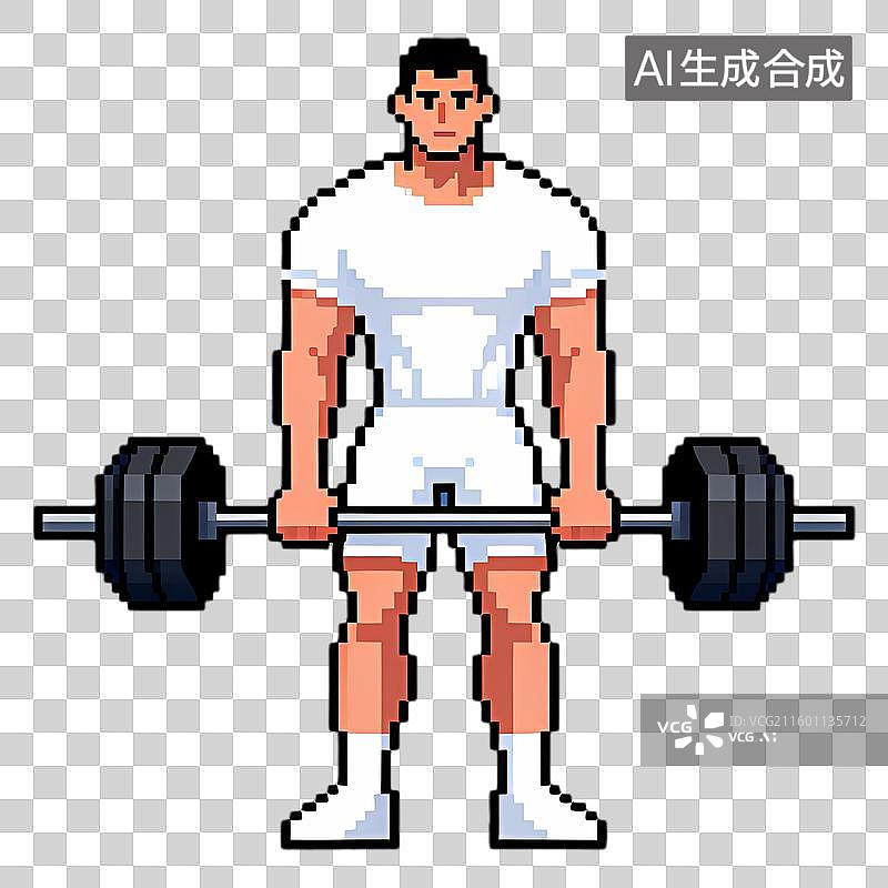 【AI数字艺术】像素艺术举重人物图片素材