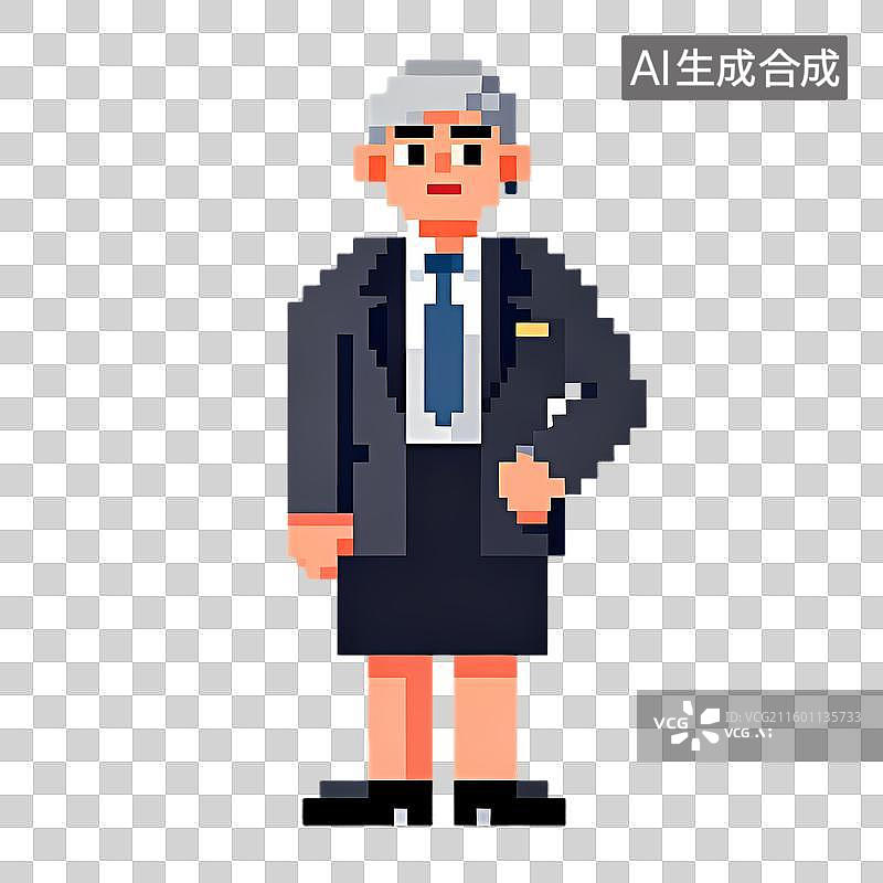 【AI数字艺术】像素艺术商务着装人物图片素材