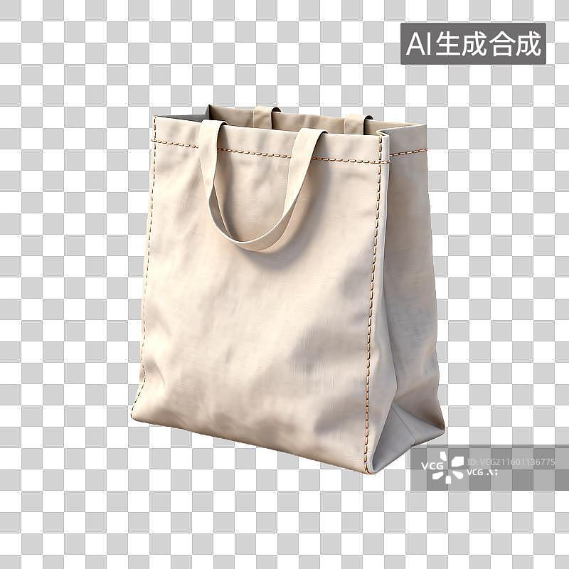 【AI数字艺术】米色帆布手提袋简约设计图片素材