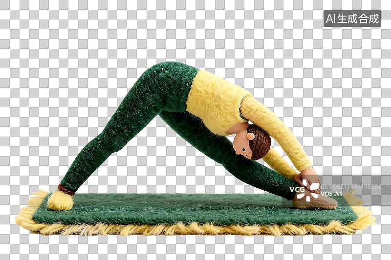 【AI数字艺术】人物做三角瑜伽姿势图片素材