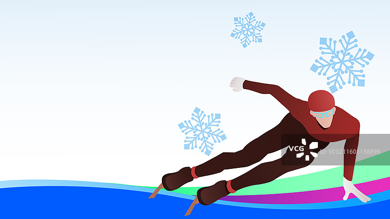 短道速滑运动冬奥会冬季奥运会矢量插画图片素材