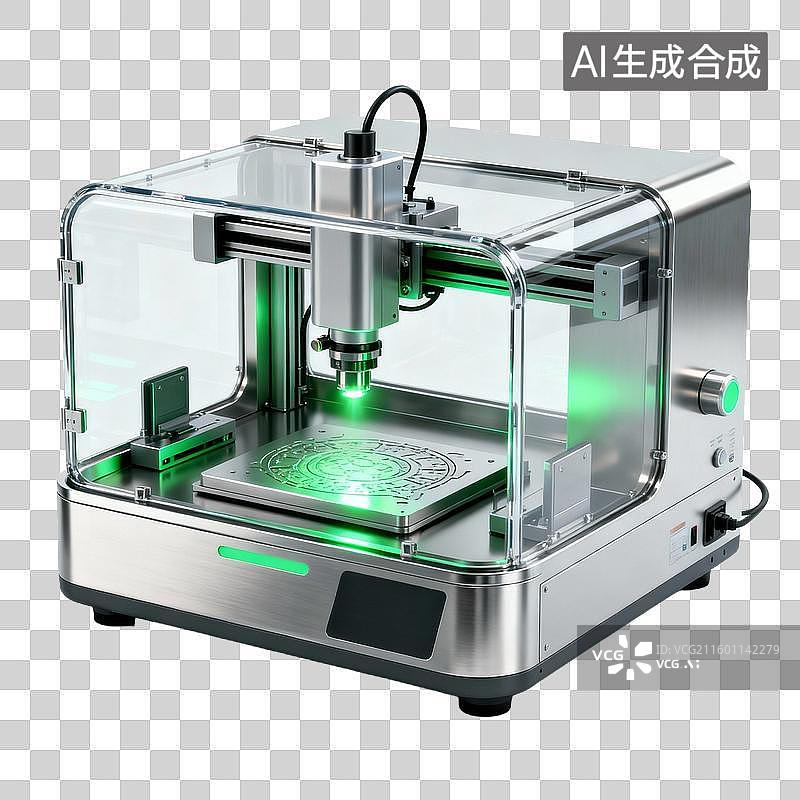 【AI数字艺术】纳米级，珠宝级，模块化，便携式折叠式，概念级，光固化一体，生物兼容激光雕刻机图片素材