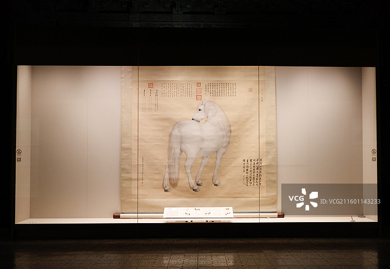 万吉骦图轴清乾隆郎世宁十骏图万物和生画展故宫博物院藏动物题材绘画特展图片素材