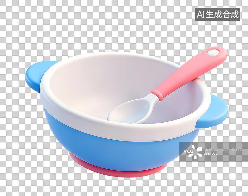 【AI数字艺术】宝宝辅食碗3D免抠元素图片素材