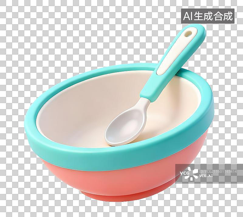 【AI数字艺术】宝宝辅食碗3D免抠元素图片素材