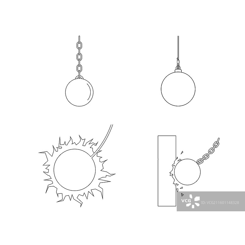 拆除钢球图标图片素材