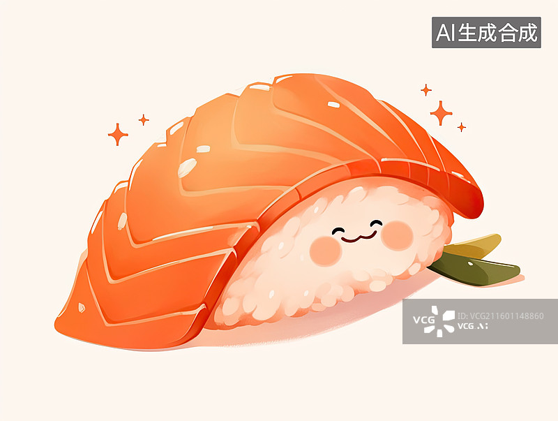 【AI数字艺术】三文鱼寿司图片素材