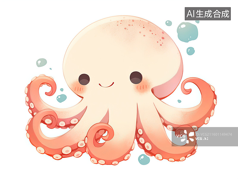 【AI数字艺术】可爱的小章鱼图片素材