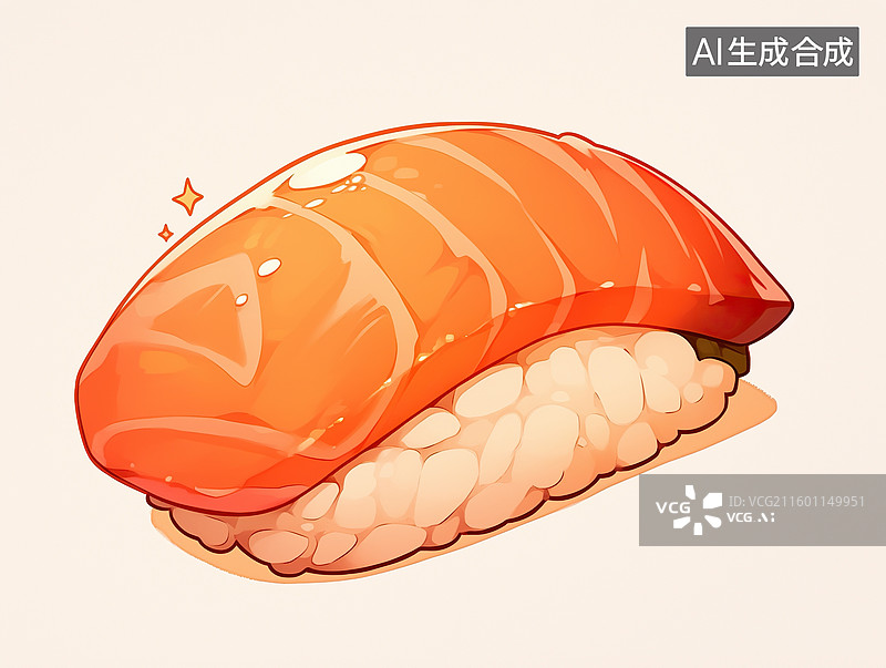 【AI数字艺术】三文鱼寿司图片素材