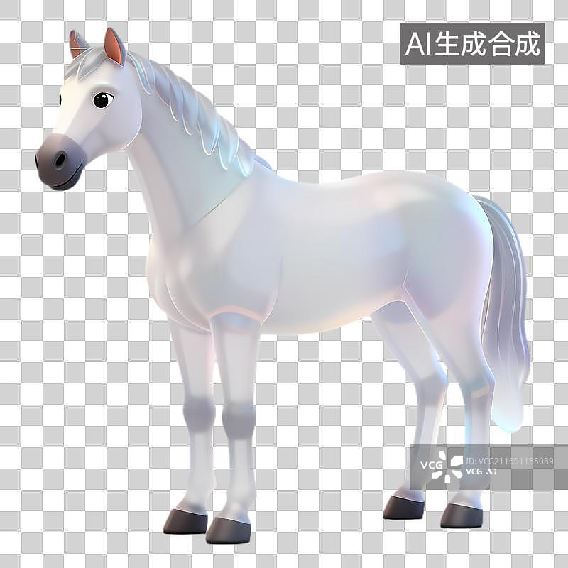 【AI数字艺术】有着闪亮皮毛的白色骏马图片素材