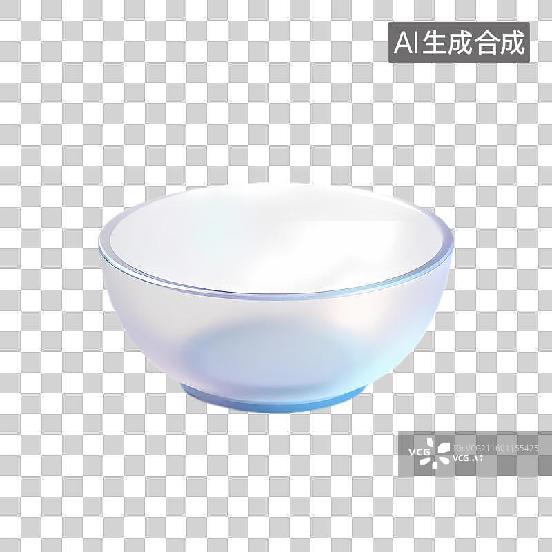 【AI数字艺术】一个透明光滑的玻璃碗图片素材