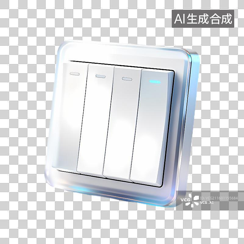 【AI数字艺术】四开透明罩电灯开关图片素材