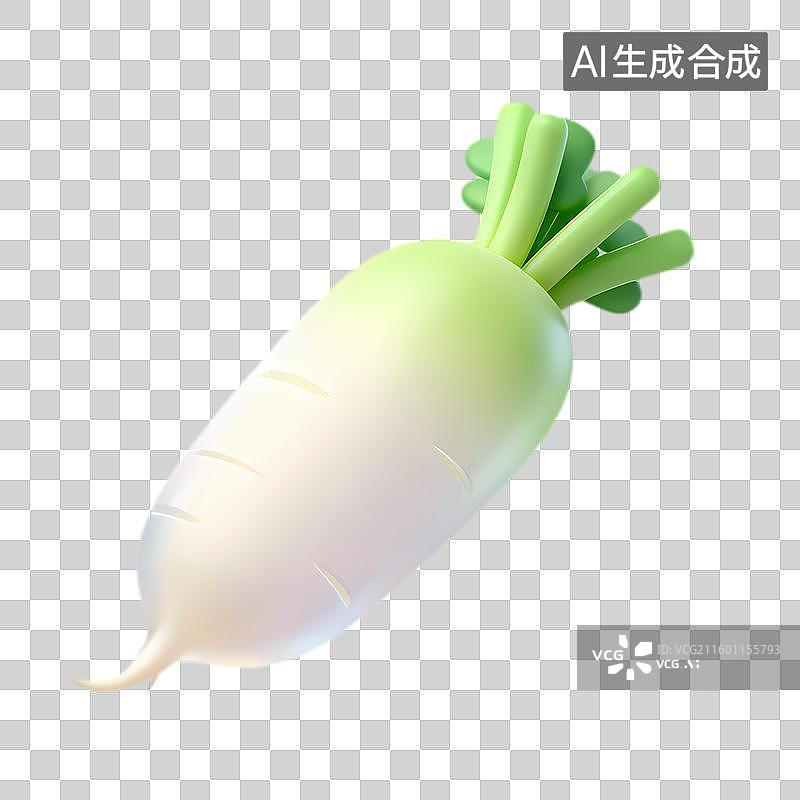 【AI数字艺术】新鲜健康的白色萝卜图片素材