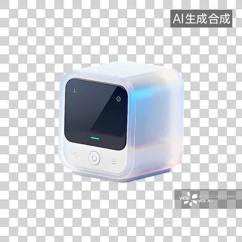 【AI数字艺术】智能立方体形状的设备图片素材