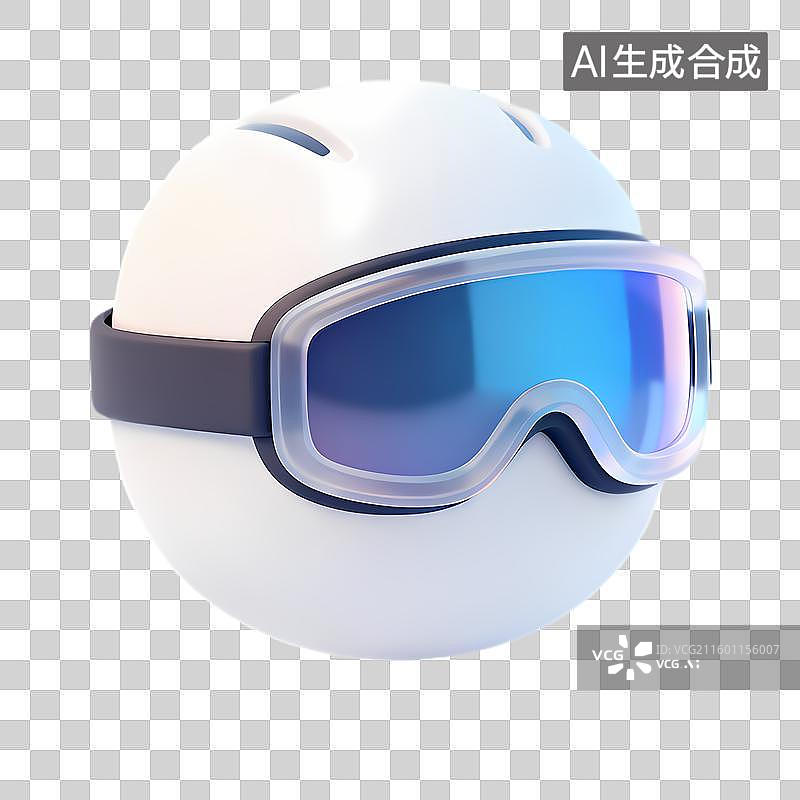 【AI数字艺术】3D渲染球形滑雪装备图片素材
