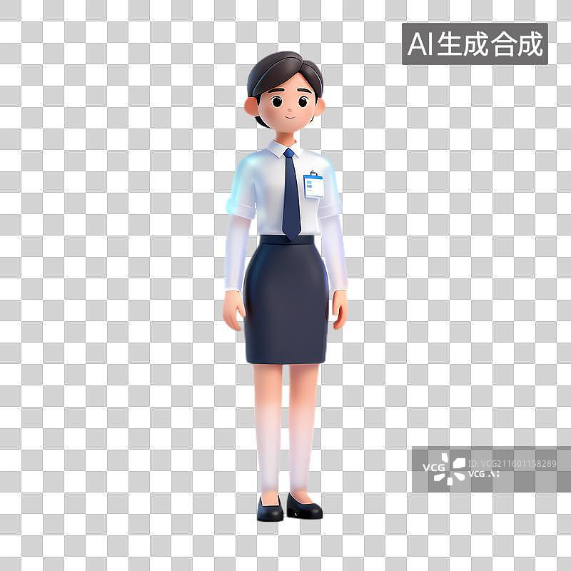 【AI数字艺术】一位身着正装的3D人物形象图片素材