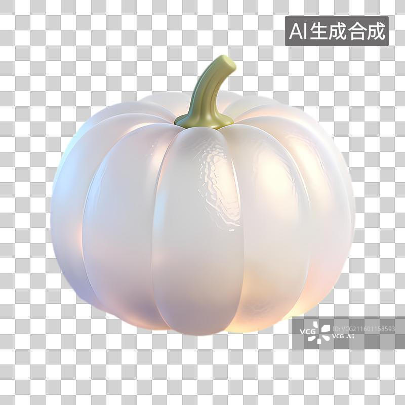 【AI数字艺术】光滑闪亮的白色南瓜图片素材