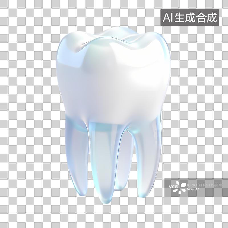 【AI数字艺术】3D渲染的健康人类牙齿结构图示图片素材