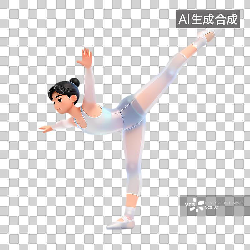 【AI数字艺术】女性芭蕾舞演员优美劈叉姿态图片素材