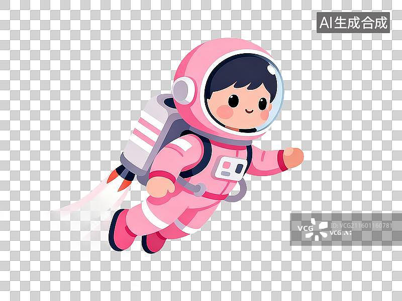 【AI数字艺术】科技科幻类 卡通宇航员漂浮太空图片素材