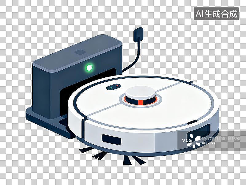 【AI数字艺术】新科技类 扫地机器人与充电底座图片素材