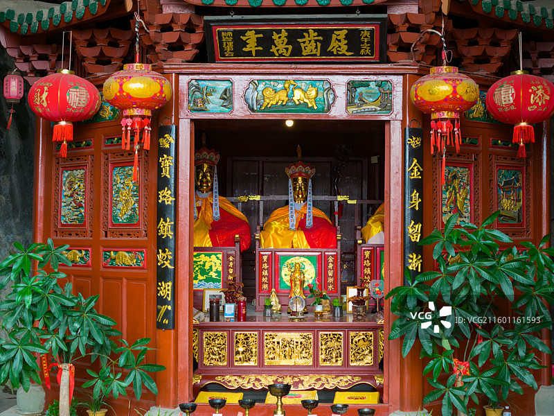 福建省龙岩市武平县岩前镇新南，狮岩景区，寺庙图片素材