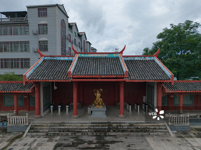福建省龙岩市武平县岩前镇新南，狮岩景区，寺庙图片素材