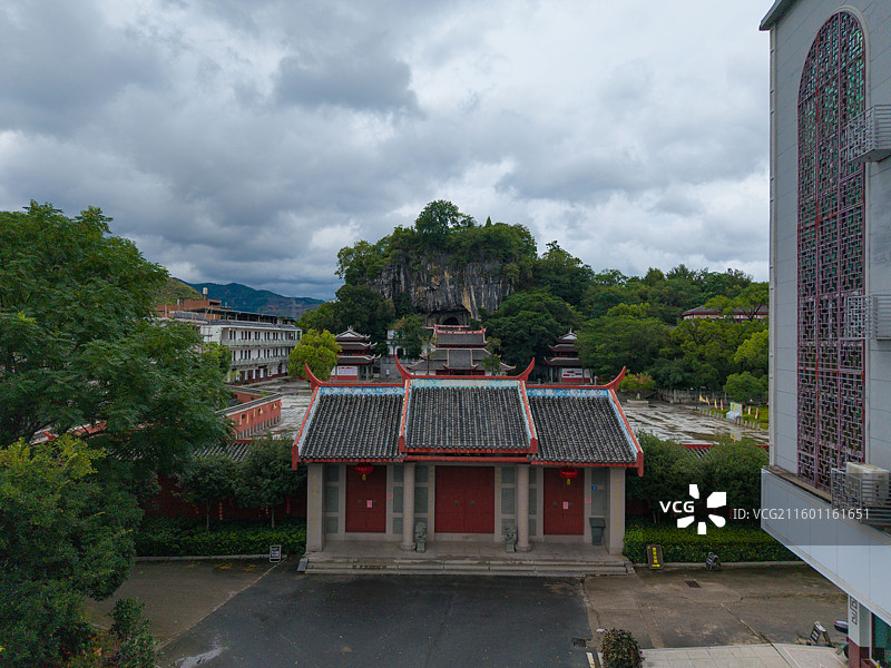 福建省龙岩市武平县岩前镇新南，狮岩景区，寺庙图片素材