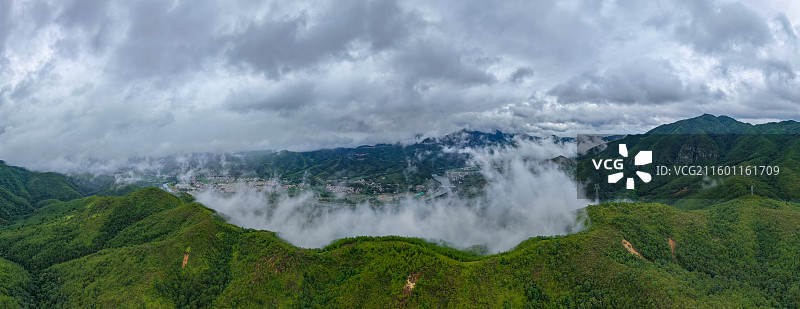 福建省龙岩市上杭县，西普陀云峰寺，航拍图片素材