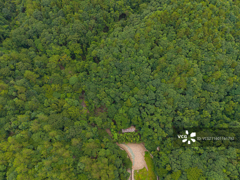 福建省龙岩市上杭县，西普陀云峰寺，航拍图片素材
