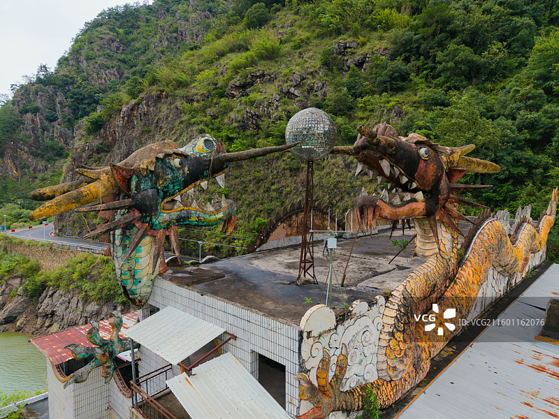 广东省梅州市蕉岭县，双龙戏珠，建筑图片素材