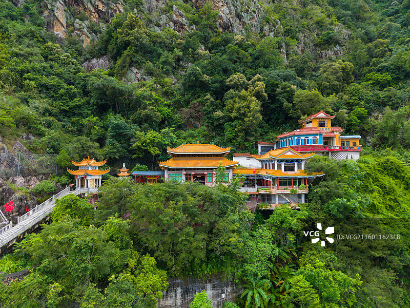 广东省梅州市蕉岭县，高台庵，悬空寺！图片素材