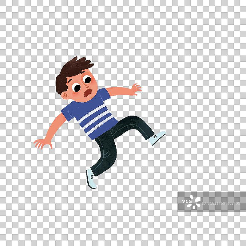 男孩滑倒图片素材