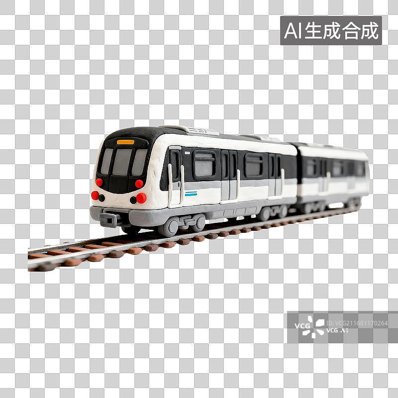 【AI数字艺术】3D立体粘土风格卡通地铁交通工具免抠元素图片素材