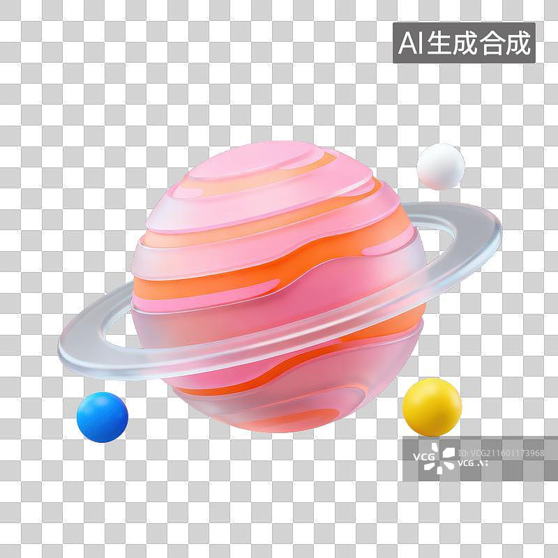 【AI数字艺术】3D磨砂玻璃材质科技科幻主题火星元素图片素材