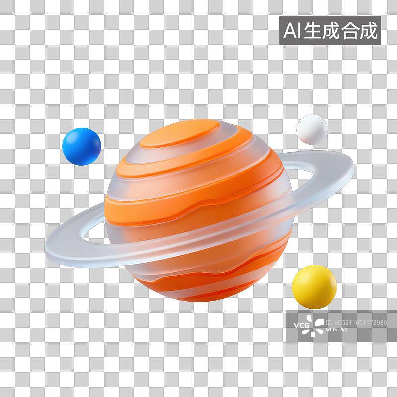 【AI数字艺术】3D磨砂玻璃材质科技科幻主题火星元素图片素材