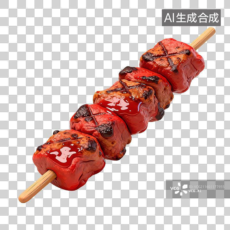 【AI数字艺术】烧烤肉串美食插画图片素材