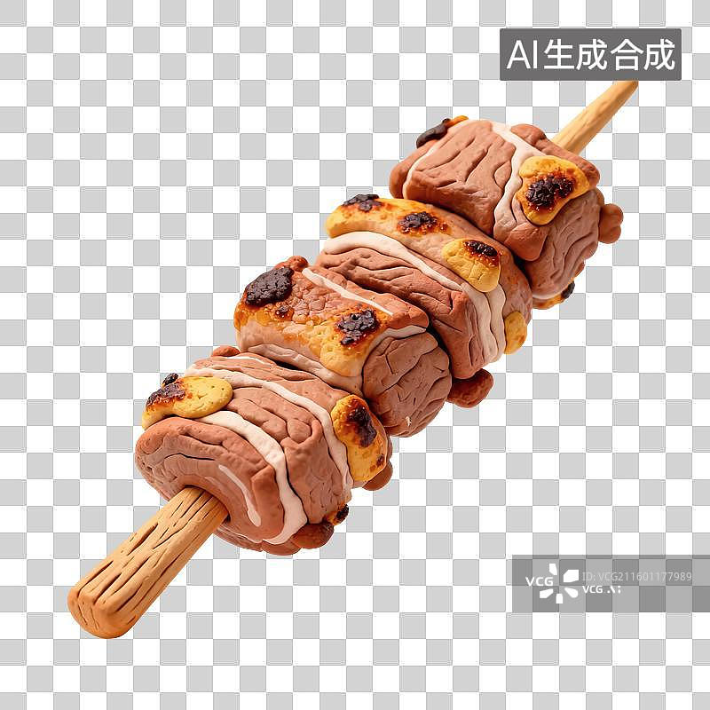 【AI数字艺术】烧烤肉串美食插画图片素材