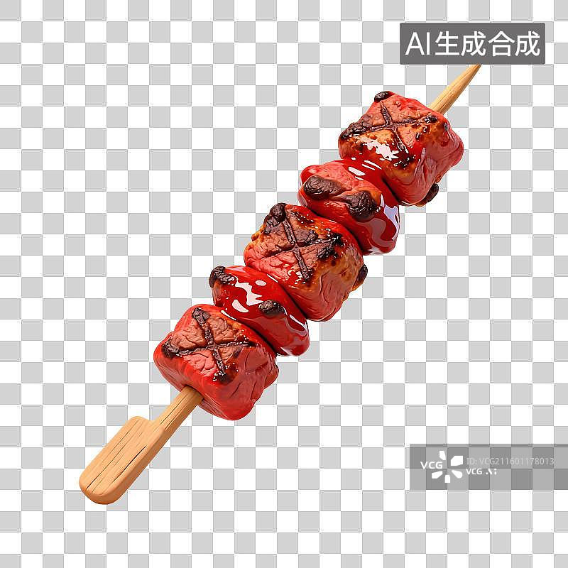 【AI数字艺术】烧烤肉串美食插画图片素材