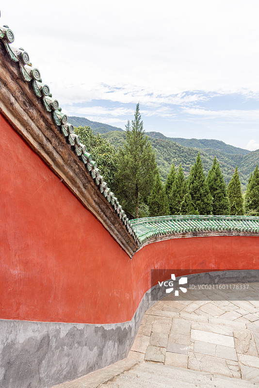 武当山明代建筑太子坡（复真观）九曲黄河墙图片素材
