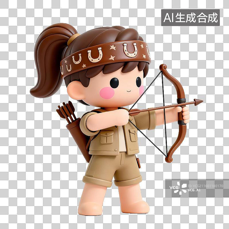 【AI数字艺术】十二星座拟人可爱风：射手座图片素材