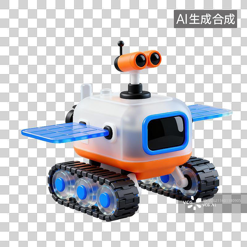 【AI数字艺术】3D磨砂玻璃材质科技科幻主题太空车元素图片素材